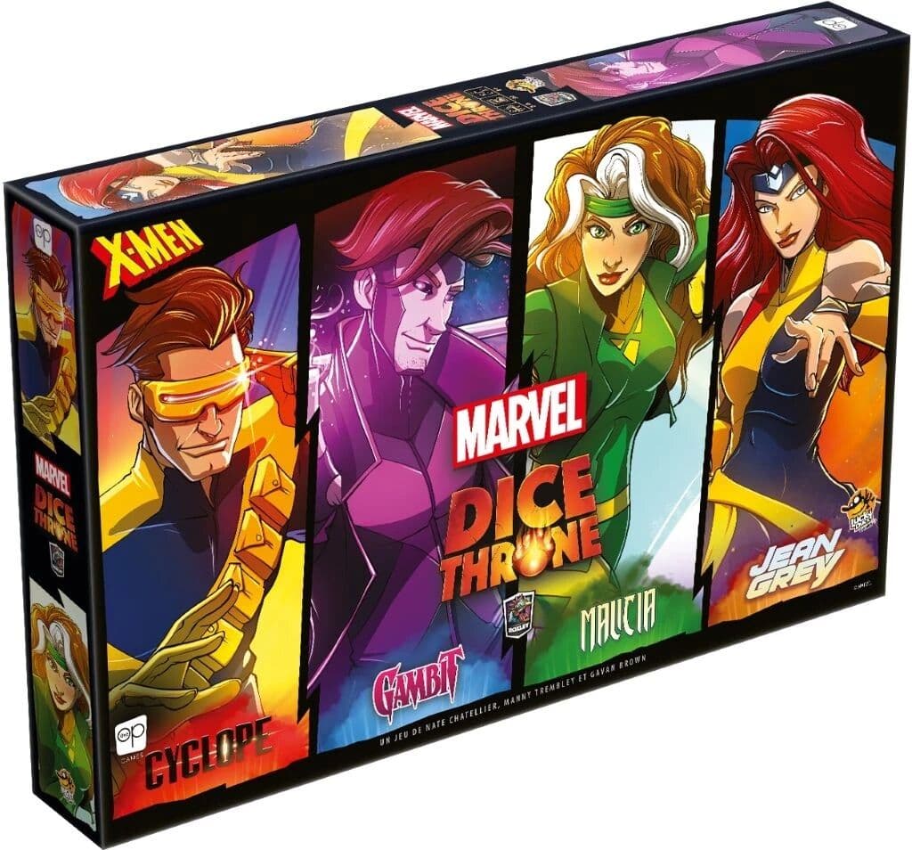 Couverture du jeu Dice Throne Marvel - Cyclope, Gambit, Malicia, Jean Grey